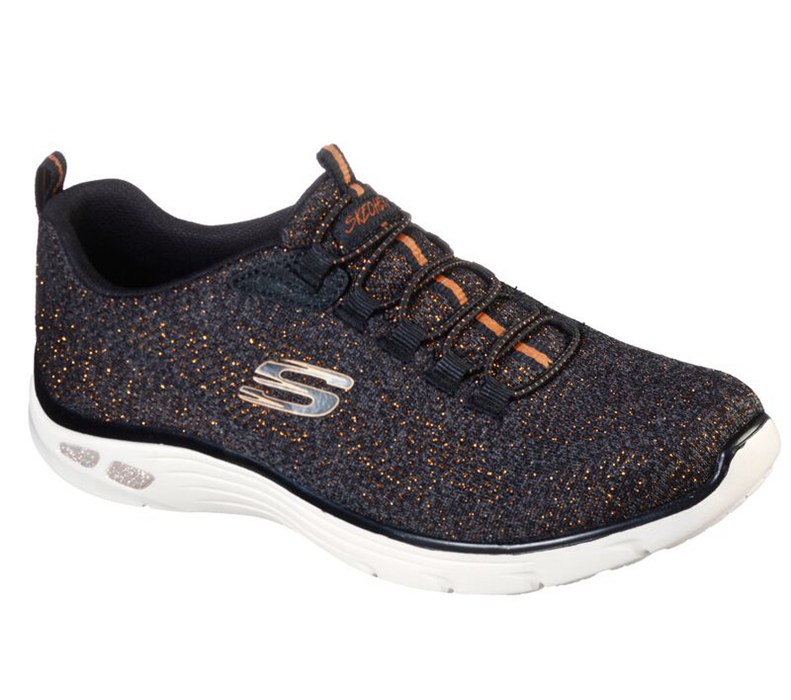 Skechers Relaxed Fit: Empire D'lux - She Glitters - Womens Slip On Shoes Black/Rose Gold [AU-PQ0688]